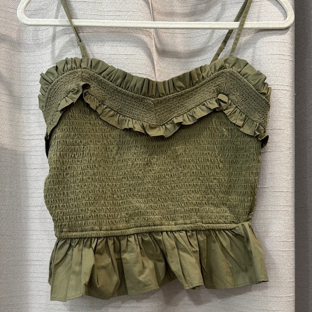 NWT Forever That Girl 100% Cotton Smocked Sweetheart Neckline size S